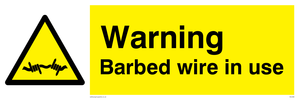 WU598: warning barbed wire in use