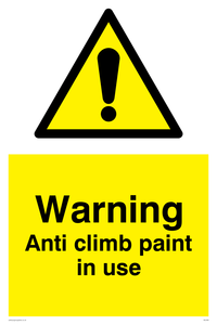WU599: warning anti climb paint in use