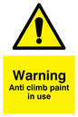 WU599: warning anti climb paint in use
