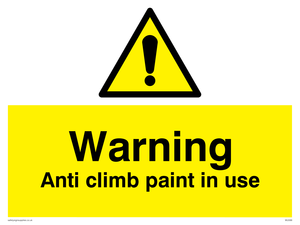 WU599: warning anti climb paint in use