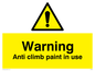WU599: warning anti climb paint in use