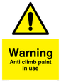 WU599: warning anti climb paint in use