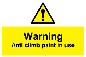 WU599: warning anti climb paint in use
