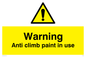 WU599: warning anti climb paint in use