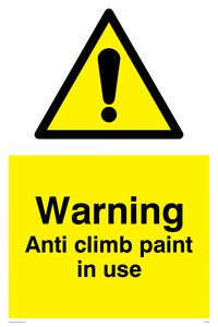 WU599: warning anti climb paint in use