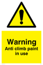 WU599: warning anti climb paint in use