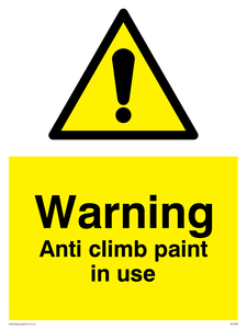 WU599: warning anti climb paint in use