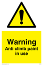 WU599: warning anti climb paint in use