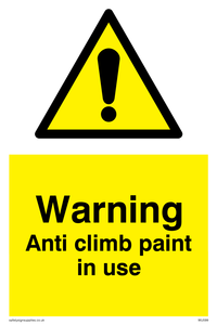 WU599: warning anti climb paint in use