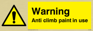 WU599: warning anti climb paint in use