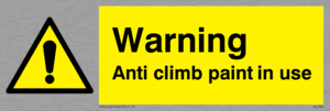 WU599: warning anti climb paint in use