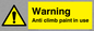 WU599: warning anti climb paint in use
