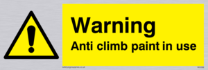 WU599: warning anti climb paint in use
