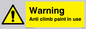 WU599: warning anti climb paint in use