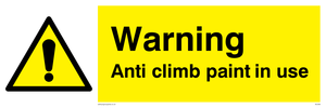WU599: warning anti climb paint in use
