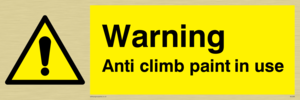WU599: warning anti climb paint in use