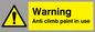 WU599: warning anti climb paint in use