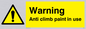 WU599: warning anti climb paint in use