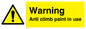 WU599: warning anti climb paint in use