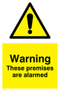 WU601: warning these premises are alarmed