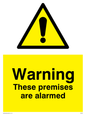 WU601: warning these premises are alarmed
