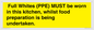 WV10254:  Full Whites (PPE) MUST be worn in this kitchen, whilst food preparation is being undertaken.