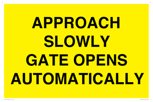 WV10266: APPROACH SLOWLY GATE OPENS AUTOMATICALLY