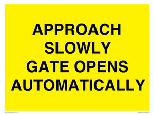 WV10266: APPROACH SLOWLY GATE OPENS AUTOMATICALLY