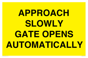 WV10266: APPROACH SLOWLY GATE OPENS AUTOMATICALLY