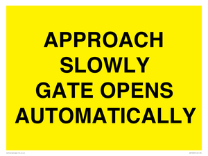 WV10266: APPROACH SLOWLY GATE OPENS AUTOMATICALLY