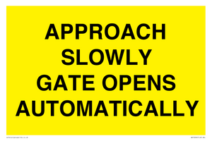 WV10266: APPROACH SLOWLY GATE OPENS AUTOMATICALLY