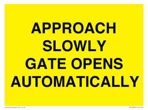 WV10266: APPROACH SLOWLY GATE OPENS AUTOMATICALLY