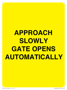WV10266: APPROACH SLOWLY GATE OPENS AUTOMATICALLY