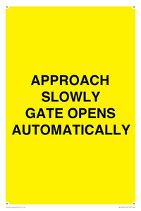 WV10266: APPROACH SLOWLY GATE OPENS AUTOMATICALLY