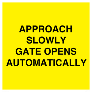WV10266: APPROACH SLOWLY GATE OPENS AUTOMATICALLY