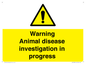 WV10384: Warning Animal disease investigation in progress