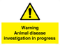 WV10384: Warning Animal disease investigation in progress