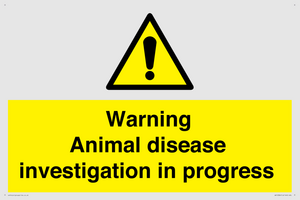 WV10384: Warning Animal disease investigation in progress