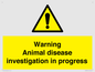 WV10384: Warning Animal disease investigation in progress