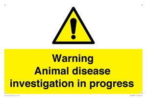 WV10384: Warning Animal disease investigation in progress