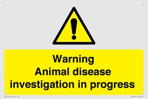 WV10384: Warning Animal disease investigation in progress