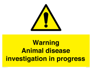 WV10384: Warning Animal disease investigation in progress