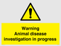 WV10384: Warning Animal disease investigation in progress