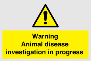 WV10384: Warning Animal disease investigation in progress