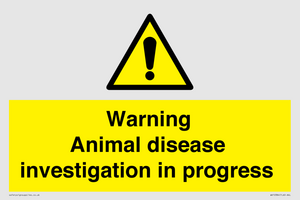 WV10384: Warning Animal disease investigation in progress