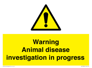 WV10384: Warning Animal disease investigation in progress