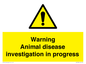 WV10384: Warning Animal disease investigation in progress