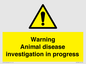 WV10384: Warning Animal disease investigation in progress