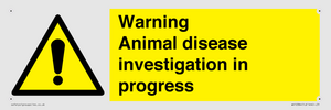 WV10384: Warning Animal disease investigation in progress