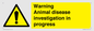 WV10384: Warning Animal disease investigation in progress